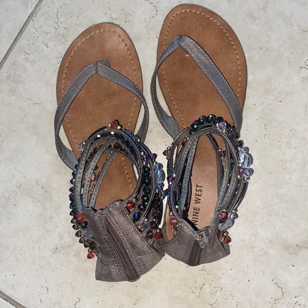 Nine West Beaded Ankle Sandals